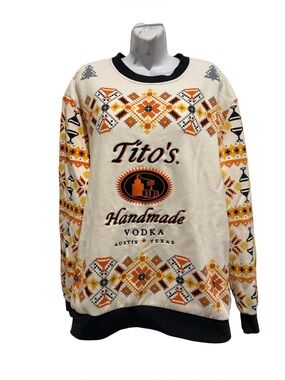 TITO’S HANDMADE VODKA Holiday Xmas Christmas Festive Sweatshirt XL